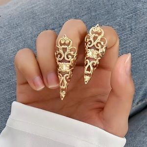 18k gold plated nail tip ring  2 piece 🔥🔥🔥